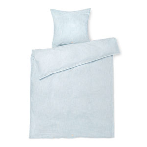 Monochrome Lines Quilt Cover, Light Blue / White, 150 x 210 cm