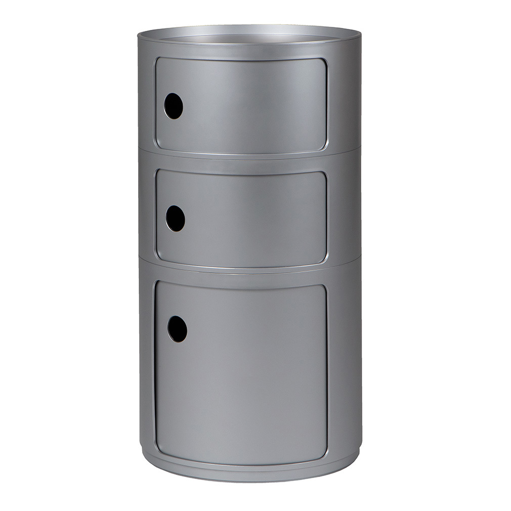 Kartell Componibili Silver, 3 Modules