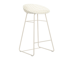 Smatrik Outdoor Bar Stool, White/White