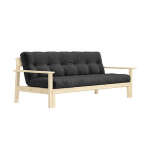 Unwind Futon Sofa, Dark Grey / Pine, W 218 cm