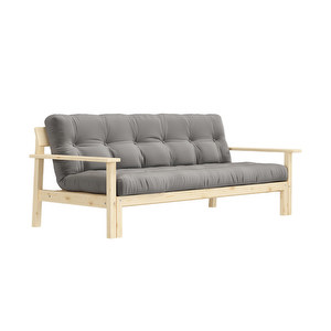 Unwind Futon Sofa, Grey/Pine, W 218 cm