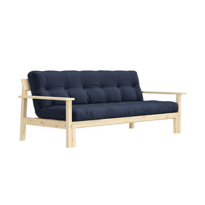 Unwind Futon Sofa, Navy/Pine, W 218 cm