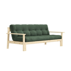 Unwind Futon Sofa, Olive Green / Pine, W 218 cm