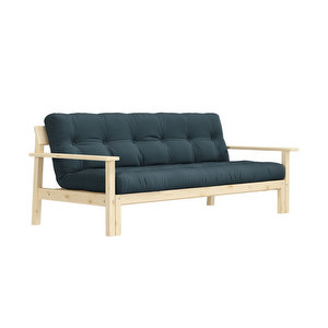 Unwind Futon Sofa, Petrol Blue / Pine, W 218 cm