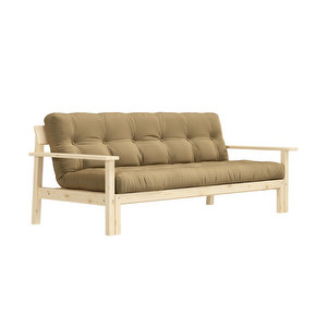 Unwind Futon Sofa, Wheat Beige / Pine, W 218 cm