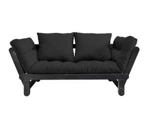 Beat-futonsohva, dark grey/musta, L 162 cm