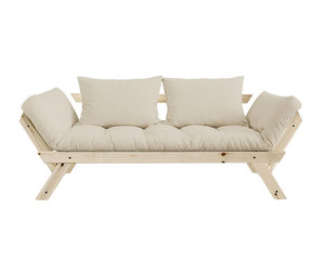 Bebop-futonsohva, beige/mänty, L 180 cm