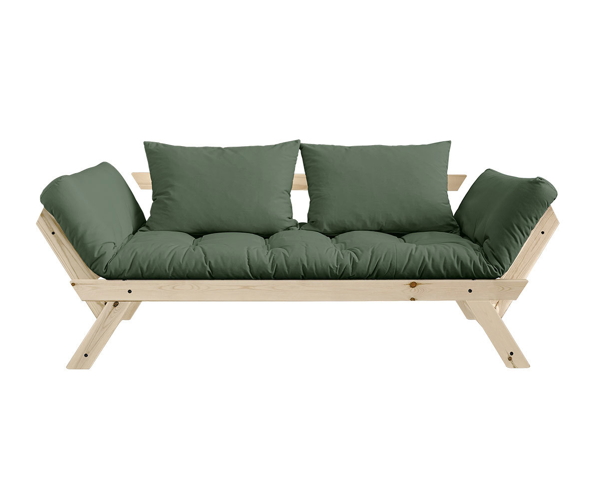 Karup Design Bebop-futonsohva olive green/mänty, L 180 cm