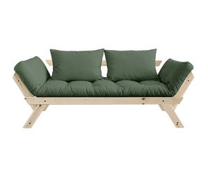 Bebop-futonsohva, olive green/mänty, L 180 cm