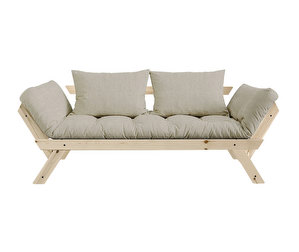 Bebop-futonsohva, linen/mänty, L 180 cm