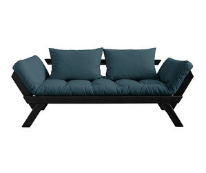 Bebop-futonsohva, petrol blue/musta, L 180 cm