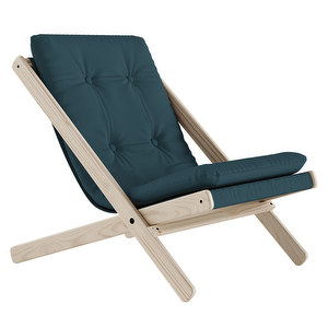 Boogie Armchair, Petrol Blue / Raw