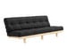 Lean Futon Sofa, Dark Grey / Pine, W 190 cm