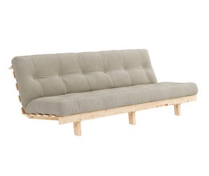 Lean-futonsohva, linen/mänty, L 190 cm