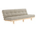 Lean Futon Sofa, Linen/Pine, W 190 cm