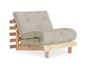 Roots Futon Armchair, Linen/Pine