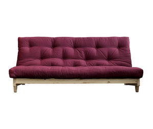 Fresh Futon Sofa, Bordeaux/Pine, W 200 cm