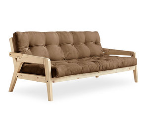 Grab Futon Sofa, Mocca/Pine, W 200 cm