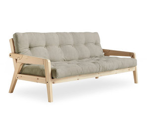Grab Futon Sofa, Linen/Pine, W 200 cm