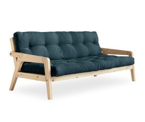 Grab Futon Sofa, Petrol Blue / Pine, W 200 cm