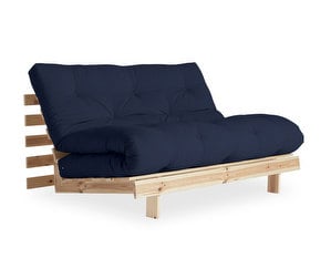 Roots Futon Sofa, Navy/Pine, W 140 cm