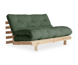 Roots-futonsohva, olive green/mänty, L 140 cm Roots-futonsohva, olive green/mänty, L 140 cm