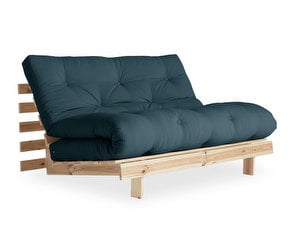 Roots Futon Sofa, Petrol Blue / Pine, W 140 cm