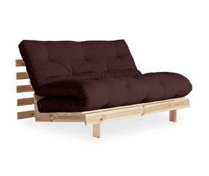 Roots Futon Sofa, Brown/Pine, W 140 cm