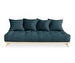 Senza Futon Sofa, Petrol Blue / Pine