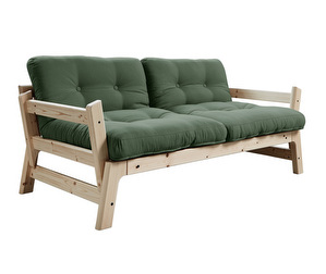Step-futonsohva, olive green/mänty