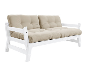 Step-futonsohva, beige/valkoinen