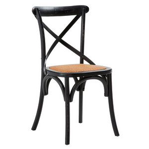 Alsie Chair, Black/Rattan