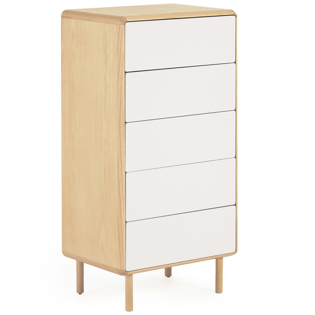 Kave Home Anielle Chest of Drawers Ash/White, 60 x 117 cm