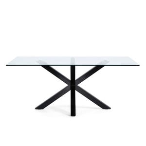 Argo Dining Table, Glass/Black, 200 x 100 cm