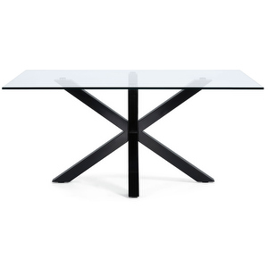 Argo-ruokapöytä, musta/lasi, 90 x 160 cm