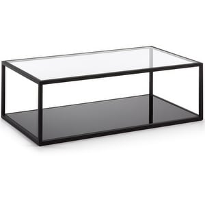 Blackhill Coffee Table, Black/Glass, 110 x 60 cm
