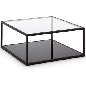 Blackhill Coffee Table, Black/Glass, 80 x 80 cm