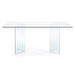 Burano-ruokapöytä, kirkas lasi, 180 x 90 cm