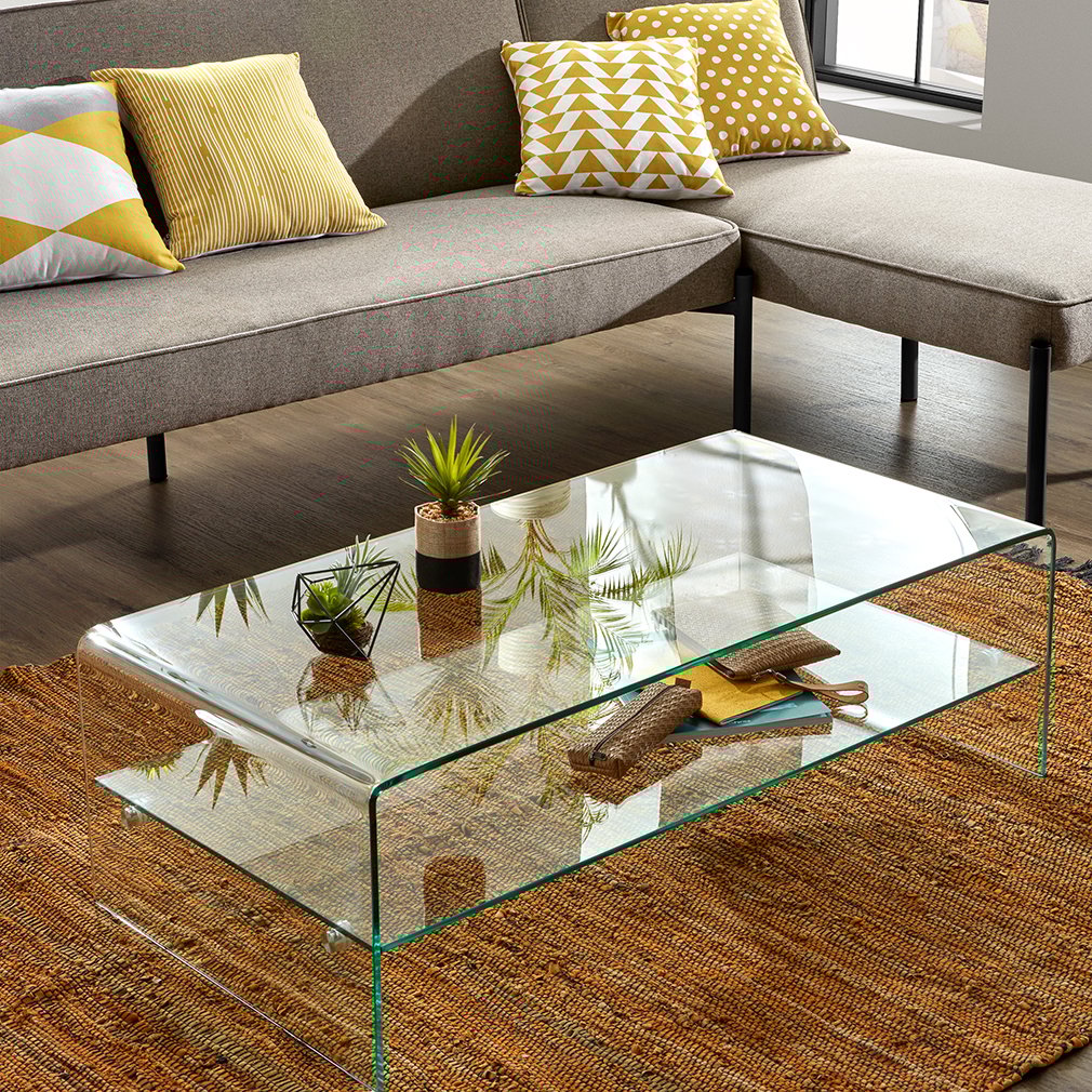 Kayley glass coffee table deals