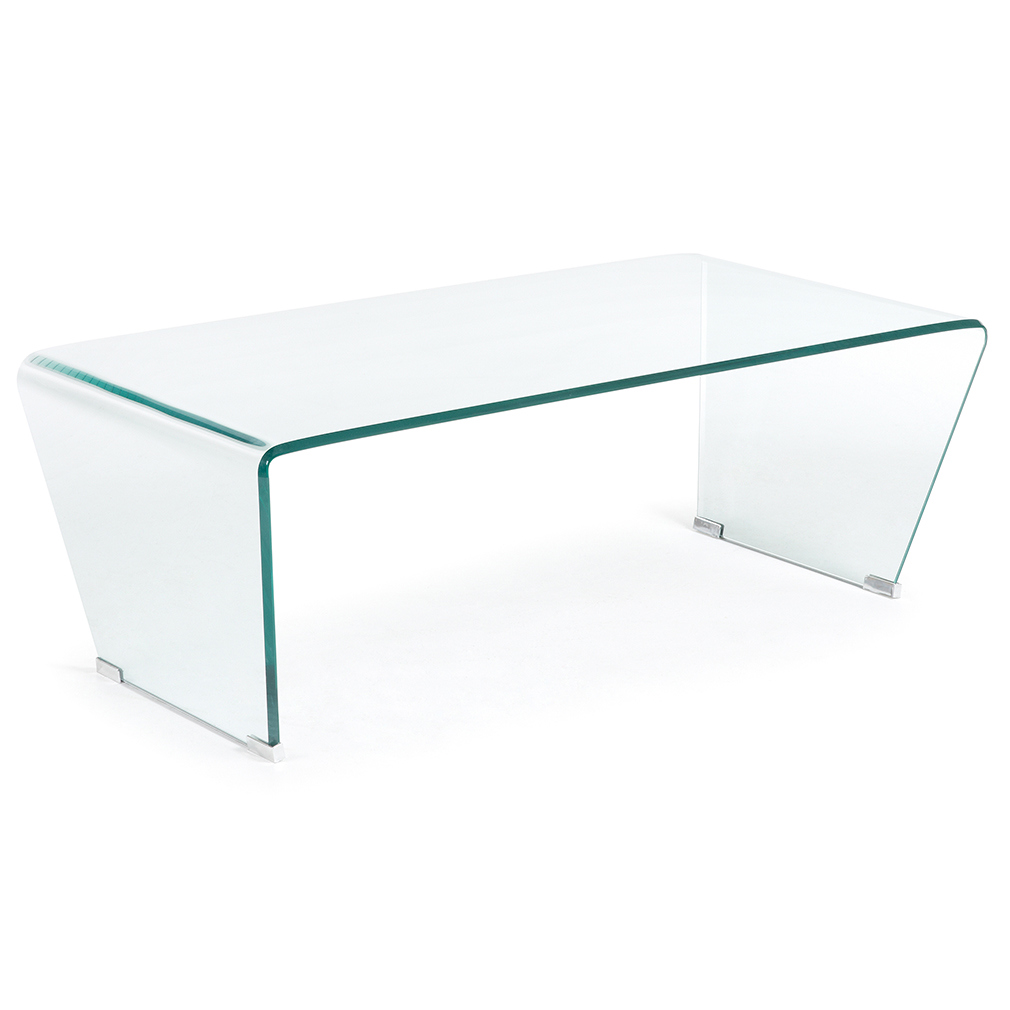 Kave Home Burano-sohvapöytä kirkas lasi, 120 x 60 cm