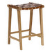 Calixta Bar Stool, Brown Leather, H 67 cm