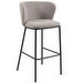 Ciselia Bar Stool, Light Grey / Black Metal, H 75 cm