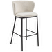 Ciselia Bar Stool, White / Black Metal, H 75 cm