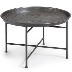 Dalinea Coffee Table, Grey Metal, ø 65 cm