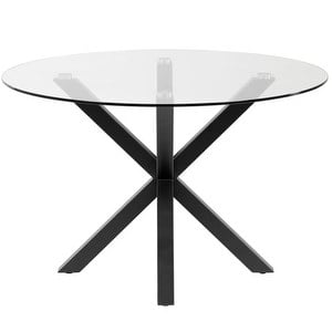 Argo-ruokapöytä, musta/lasi, ø 119 cm