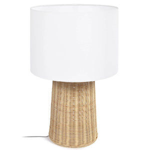 Kimjit Lamp, White/Rattan