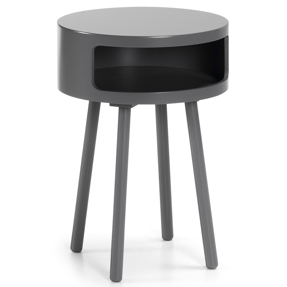 Kave Home Kurb Side Table Grey, ø 40 cm