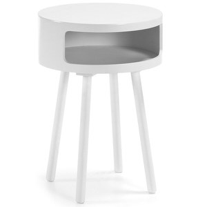 Kurb-sivupöytä, valkoinen, ⌀ 40 cm