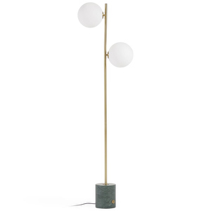 Lonela Floor Lamp, Green Marble / Brass