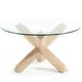 Lotus Coffee Table, Clear Glass / Oak, ø 65 cm